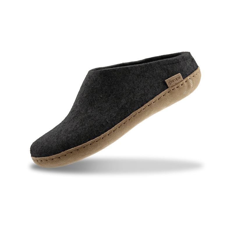 glerups Pantoffel mit Ledersohle Pantoffel mit Ledersohle Anthrazit