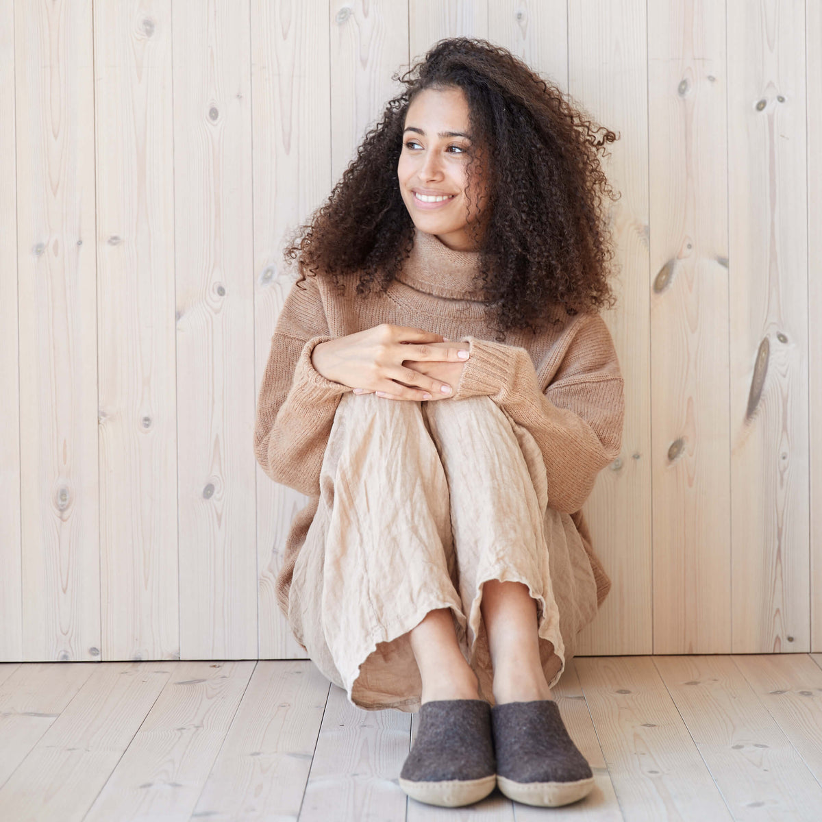 glerups Pantoffel mit Ledersohle Pantoffel mit Ledersohle Chestnut