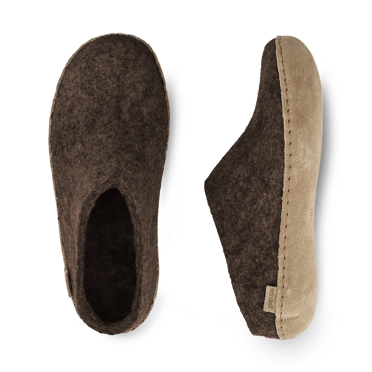 glerups Pantoffel mit Ledersohle Pantoffel mit Ledersohle Chestnut