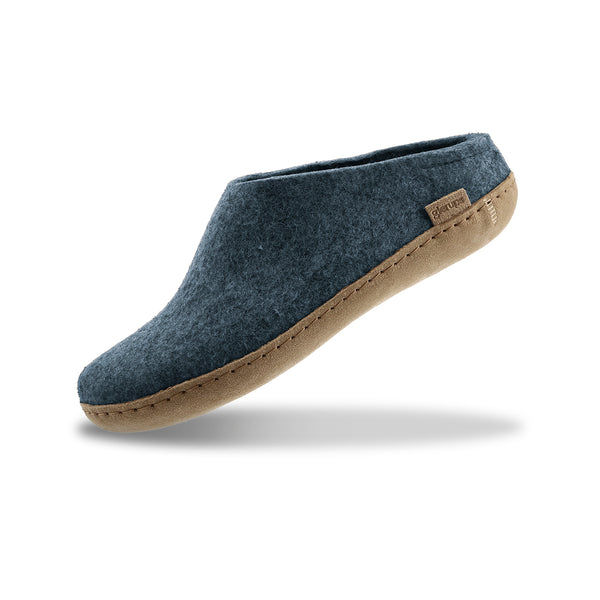 glerups Pantoffel mit Ledersohle Pantoffel mit Ledersohle Denim