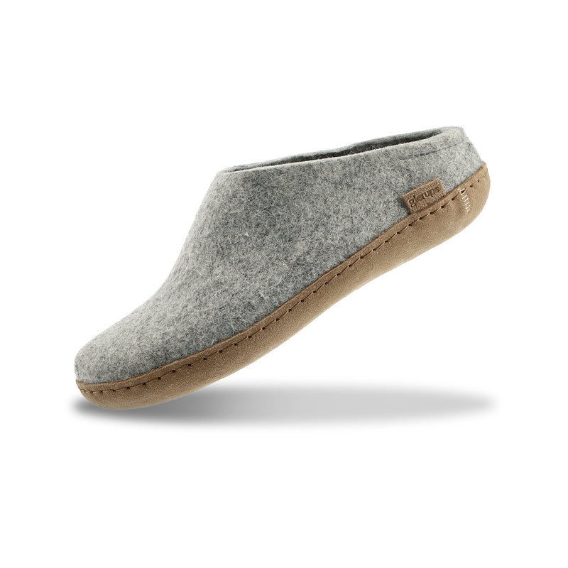 glerups Pantoffel mit Ledersohle Pantoffel mit Ledersohle Grau