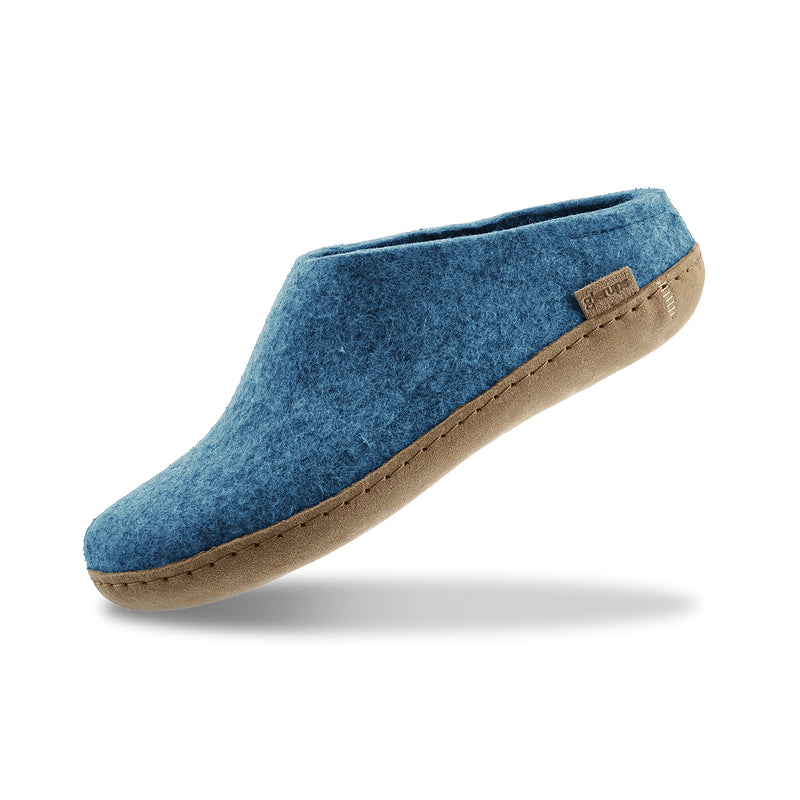 glerups Pantoffel mit Ledersohle Pantoffel mit Ledersohle Petrol