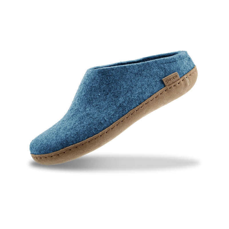glerups Pantoffel mit Ledersohle Pantoffel mit Ledersohle Petrol