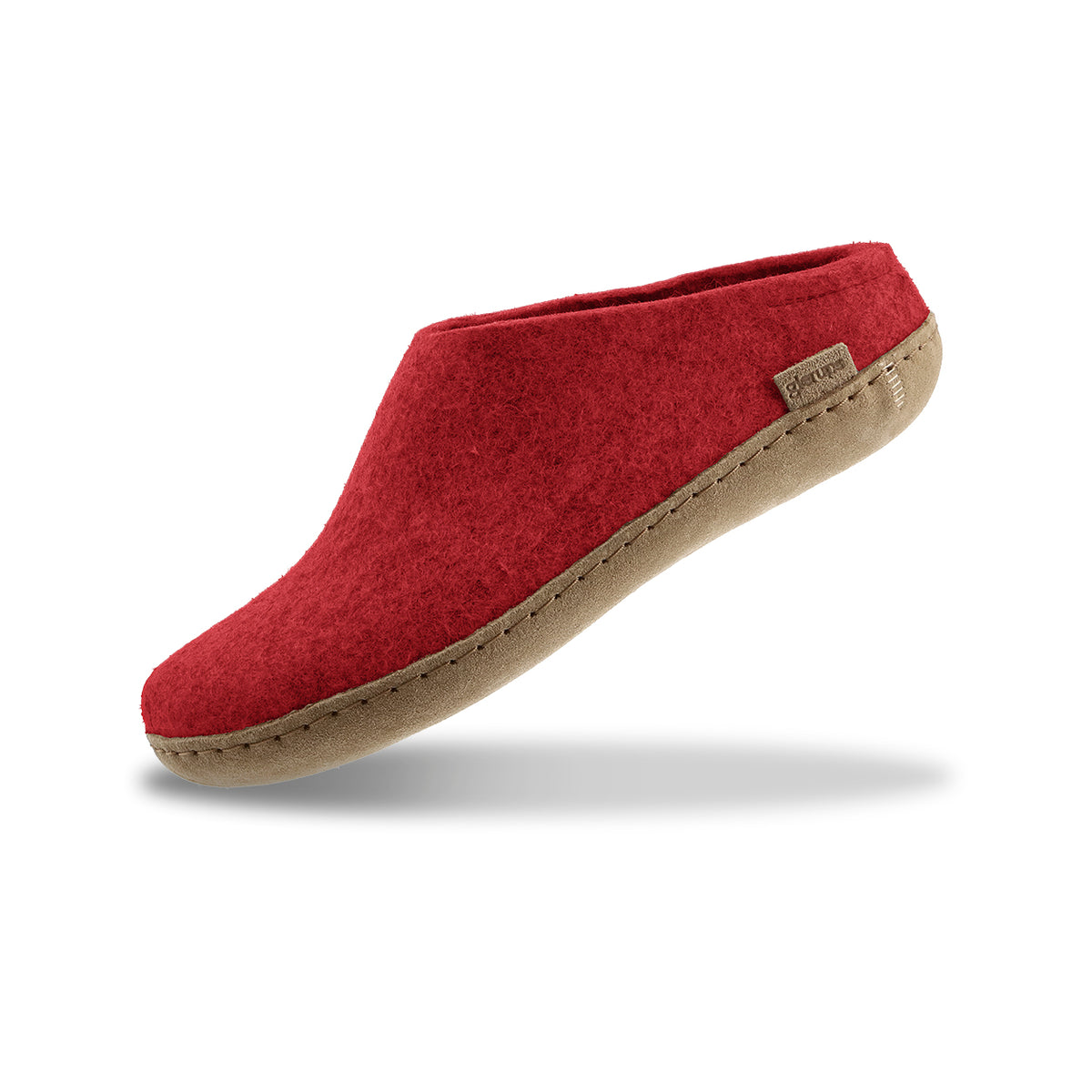 glerups Pantoffel mit Ledersohle Pantoffel mit Ledersohle Rot