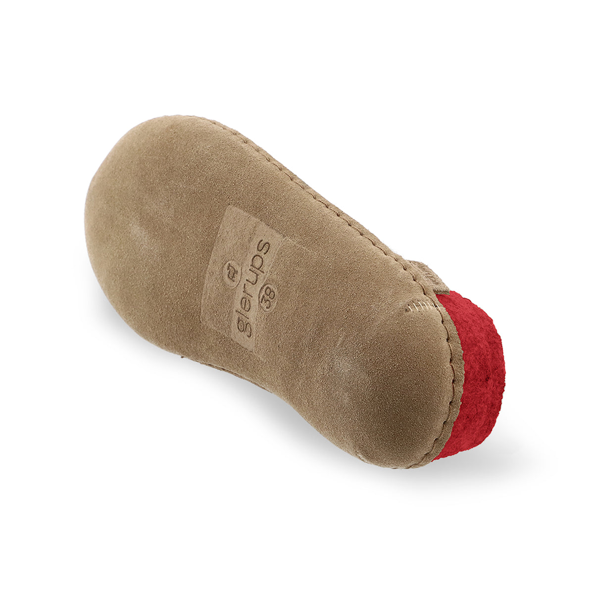 glerups Pantoffel mit Ledersohle Pantoffel mit Ledersohle Rot