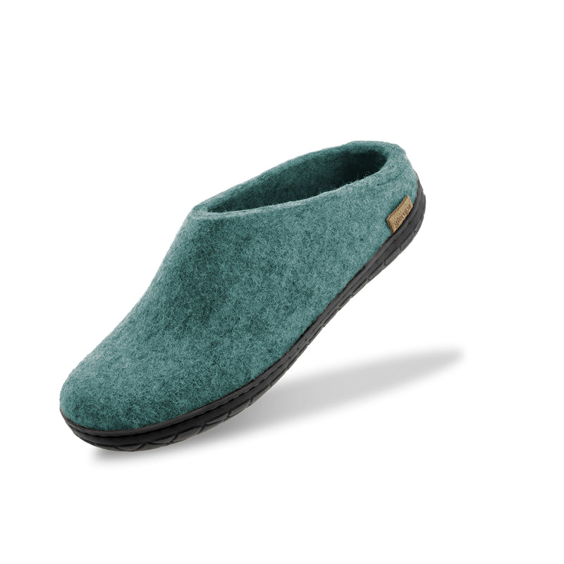 glerups Pantoffel mit Naturkautschuksohle - Schwarz Pantoffel mit Naturkautschuk 11 North Sea