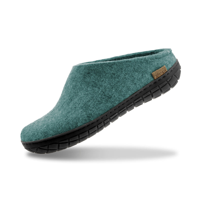glerups Pantoffel mit Naturkautschuksohle - Schwarz Pantoffel mit Naturkautschuk 11 North Sea