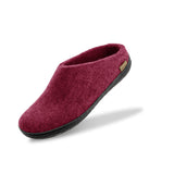 glerups Pantoffel mit Naturkautschuksohle - Schwarz Pantoffel mit Naturkautschuk Cranberry