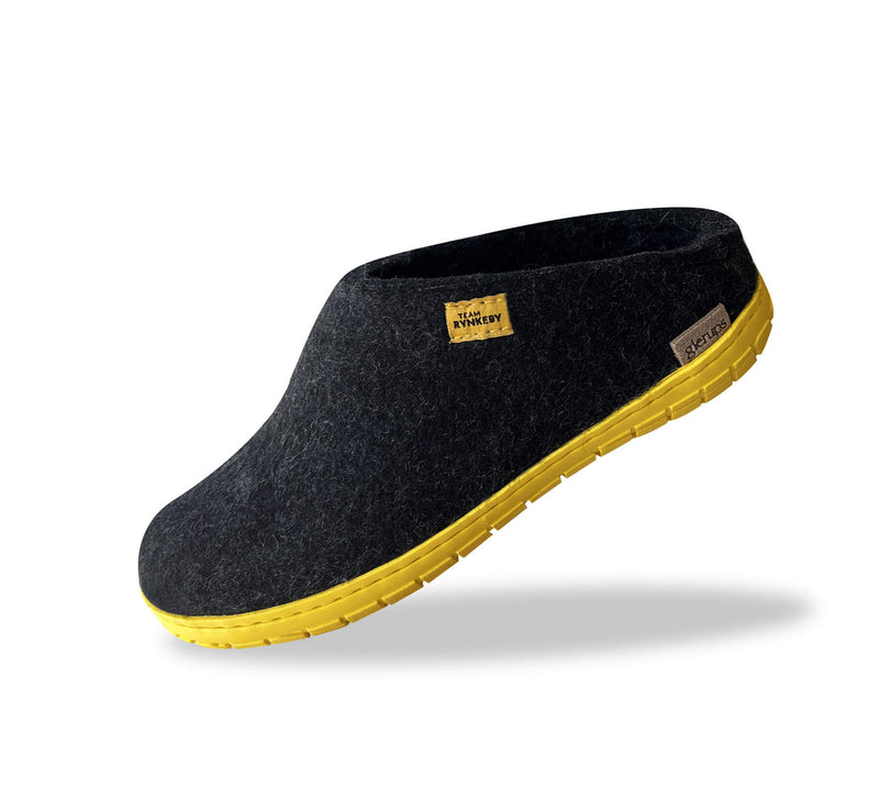 glerups Pantoffel mit Naturkautschuksohle - Team Rynkeby Pantoffel mit Naturkautschuk Anthrazit