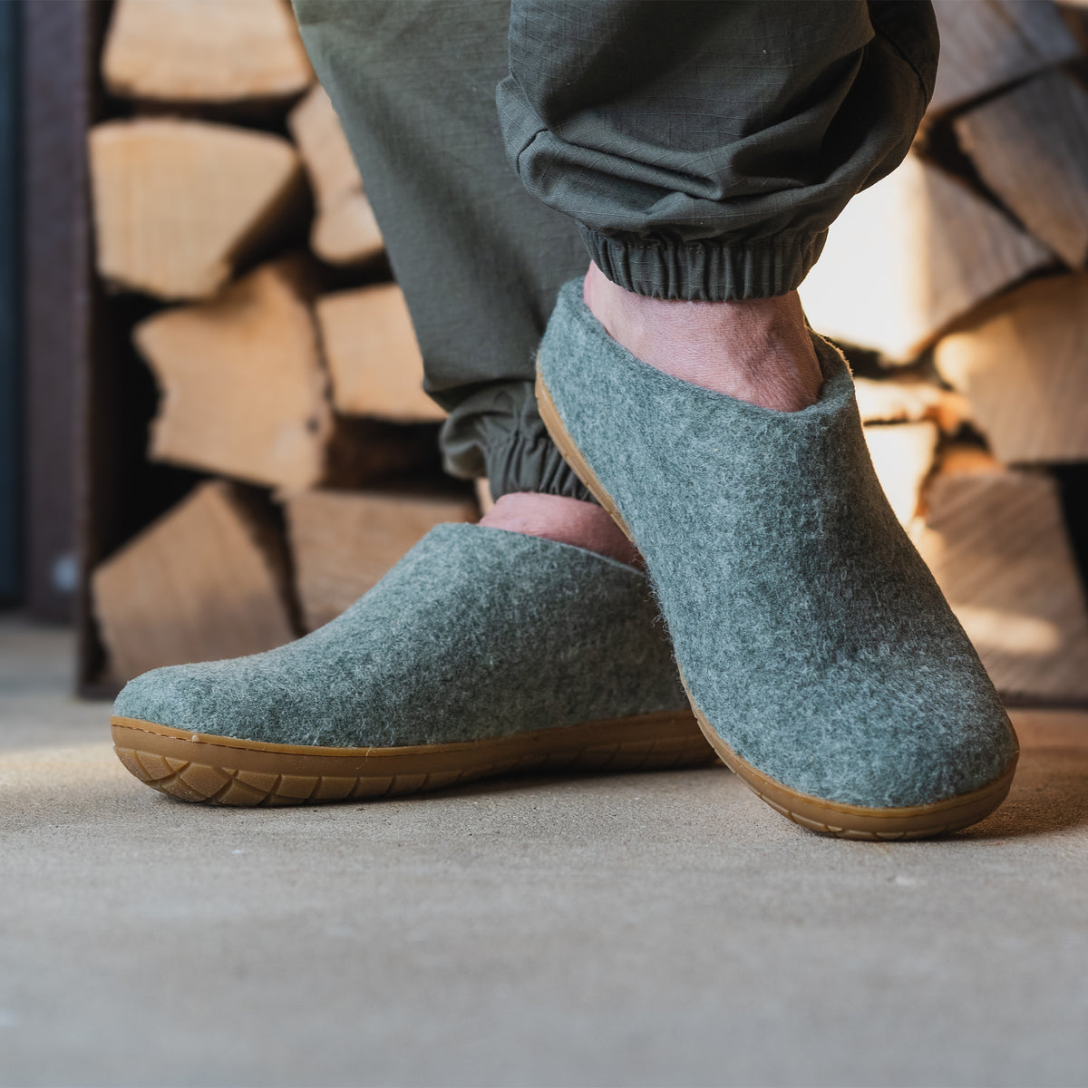 glerups Pantoffel mit Naturkautschuksohle - honey Pantoffel mit Naturkautschuk 14 Moss