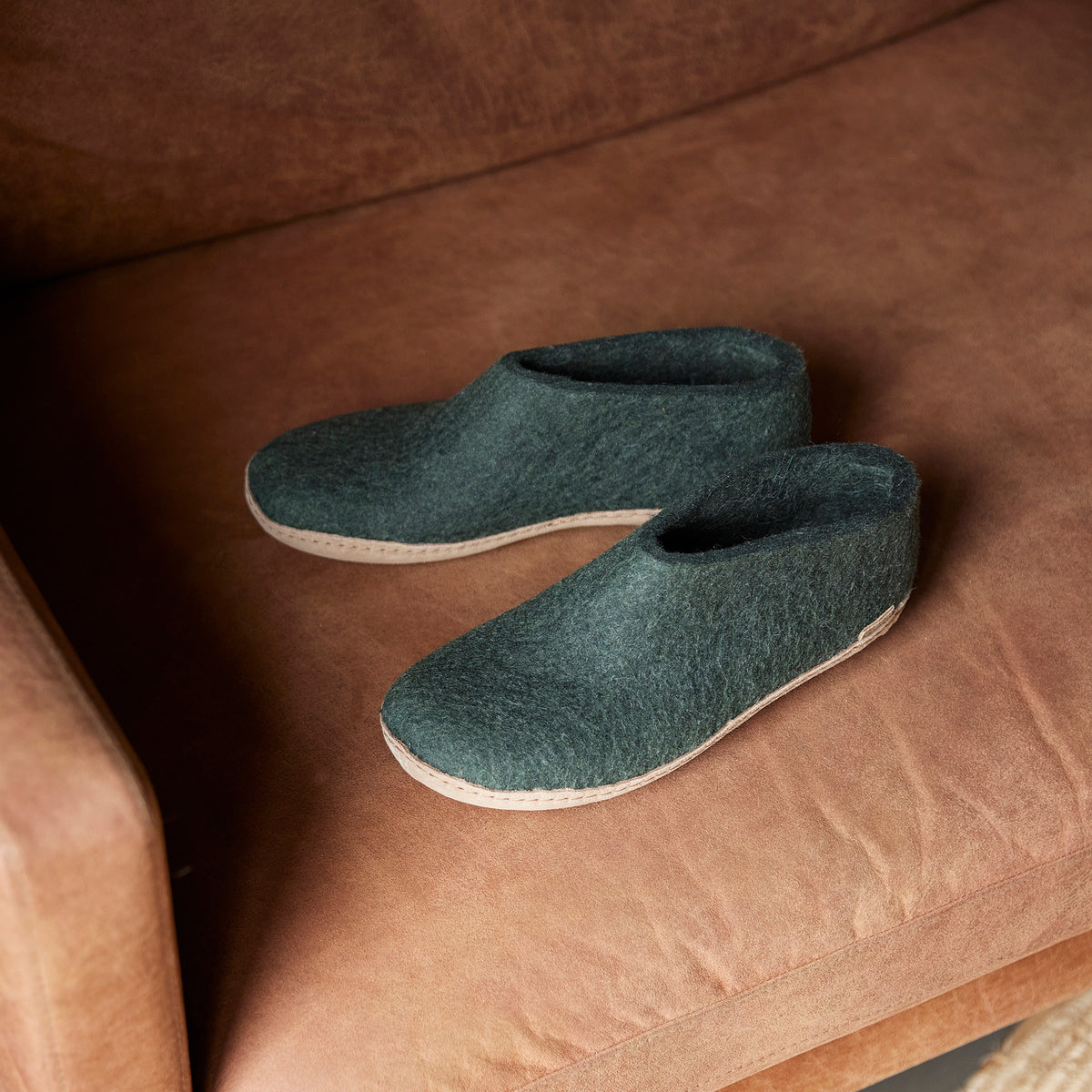 glerups Hausschuhe mit Ledersohle Hausschuhe mit Ledersohle Forest