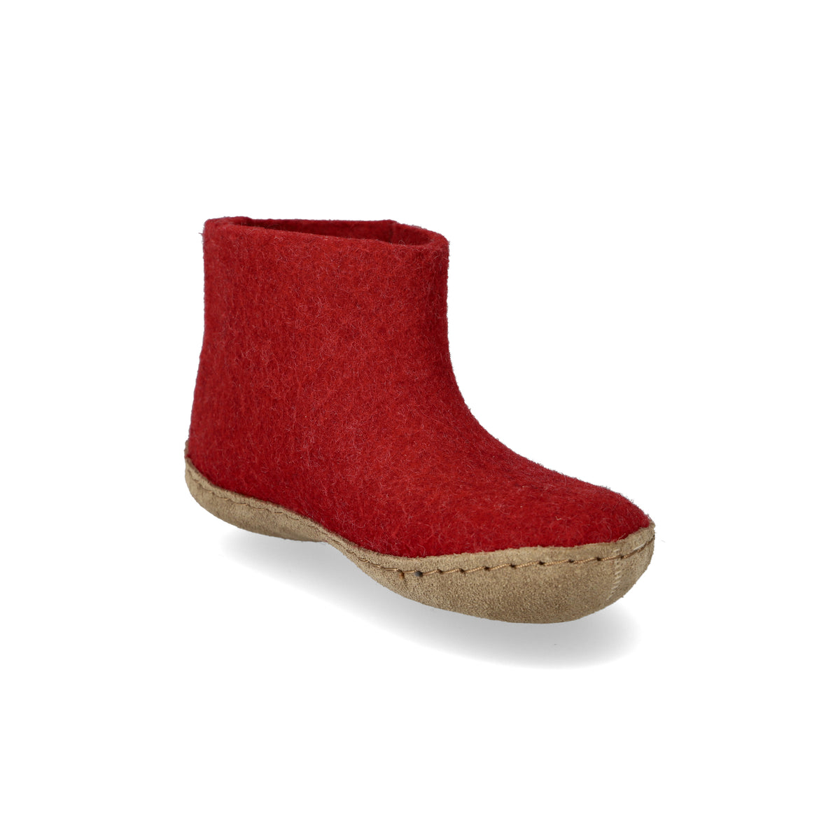 glerups Filzstiefel junior Filzstiefel mit Ledersohle Rot