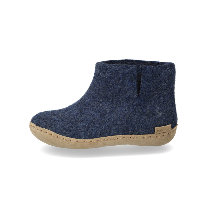 glerups Filzstiefel junior Filzstiefel mit Ledersohle Denim