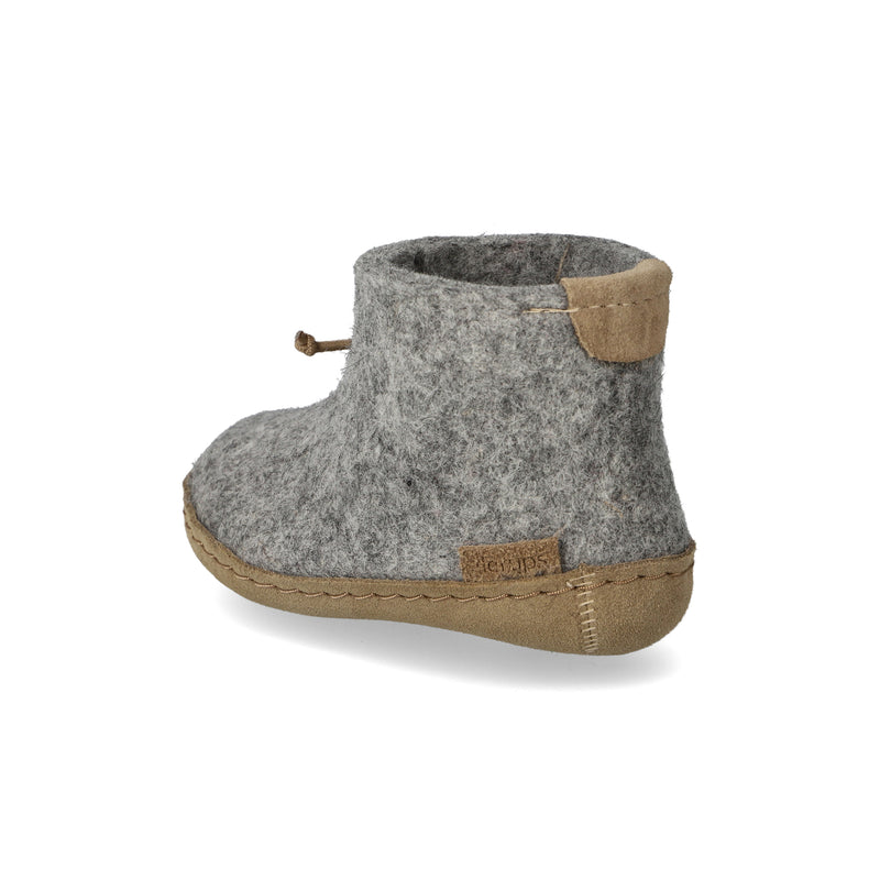 glerups Filzstiefel kinder Filzstiefel mit Ledersohle Grau