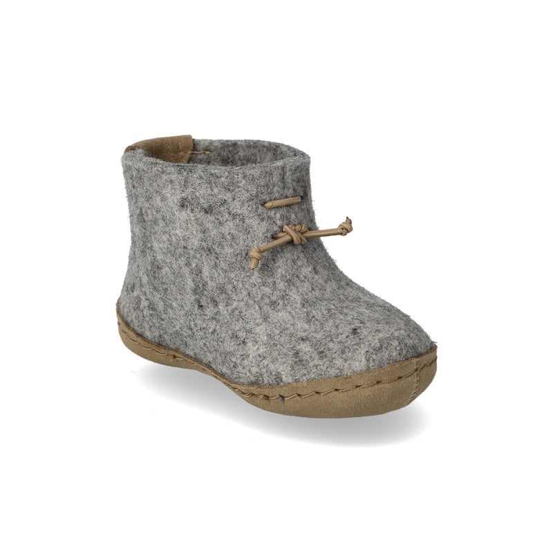 glerups Filzstiefel kinder Filzstiefel mit Ledersohle Grau