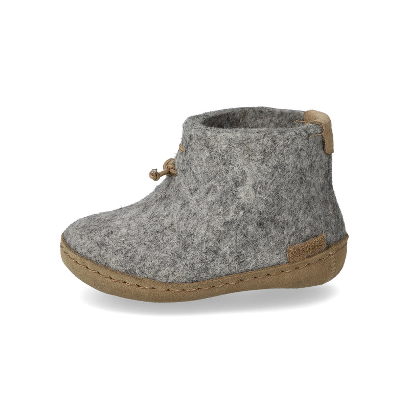 glerups Filzstiefel kinder Filzstiefel mit Ledersohle Grau