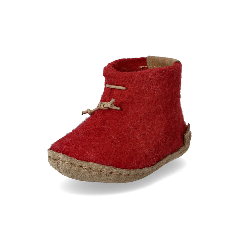 glerups Filzstiefel kinder Filzstiefel mit Ledersohle Rot
