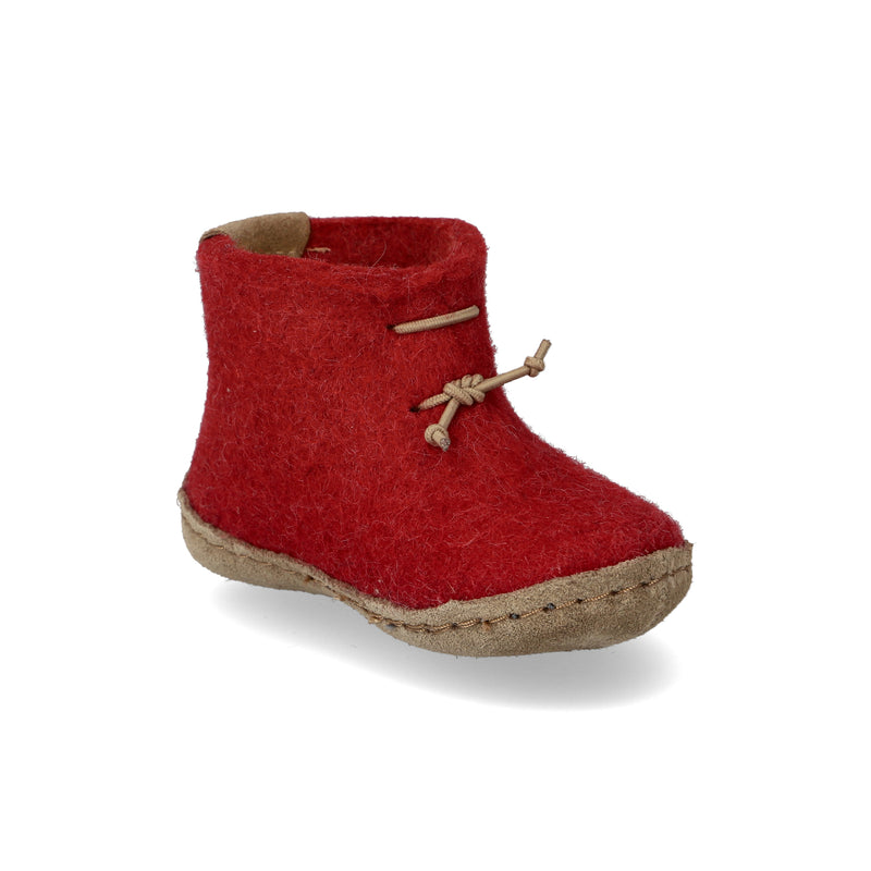 glerups Filzstiefel kinder Filzstiefel mit Ledersohle Rot