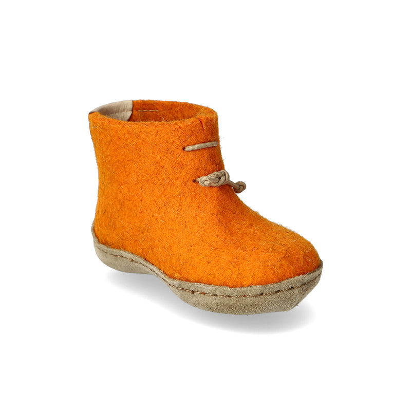 glerups Filzstiefel kinder Filzstiefel mit Ledersohle 22 Orange