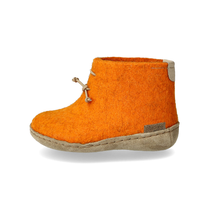 glerups Filzstiefel kinder Filzstiefel mit Ledersohle 22 Orange