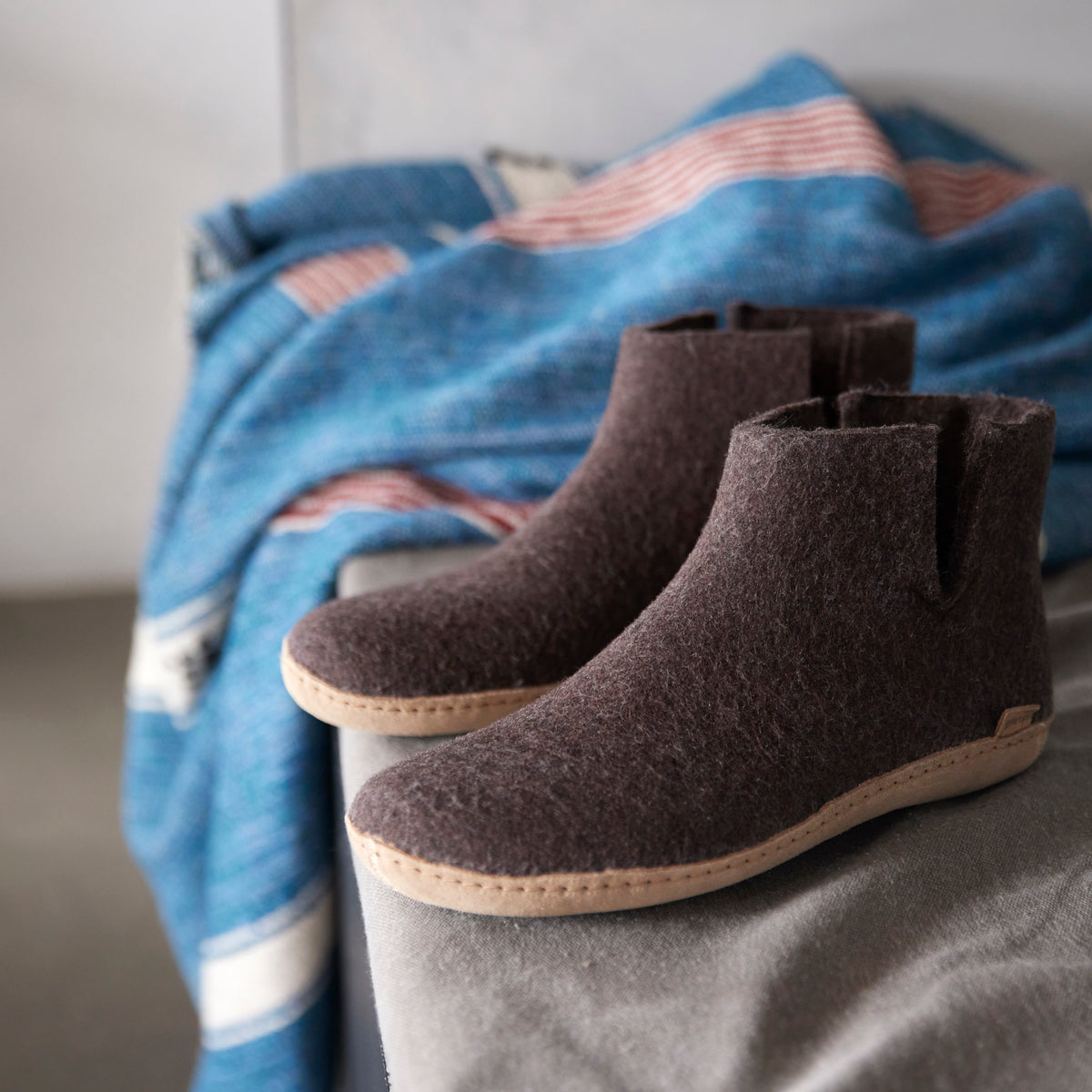 glerups Filzstiefel mit Ledersohle Filzstiefel mit Ledersohle Chestnut