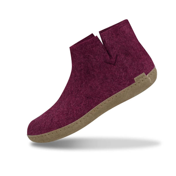 glerups Filzstiefel mit Ledersohle Filzstiefel mit Ledersohle Cranberry