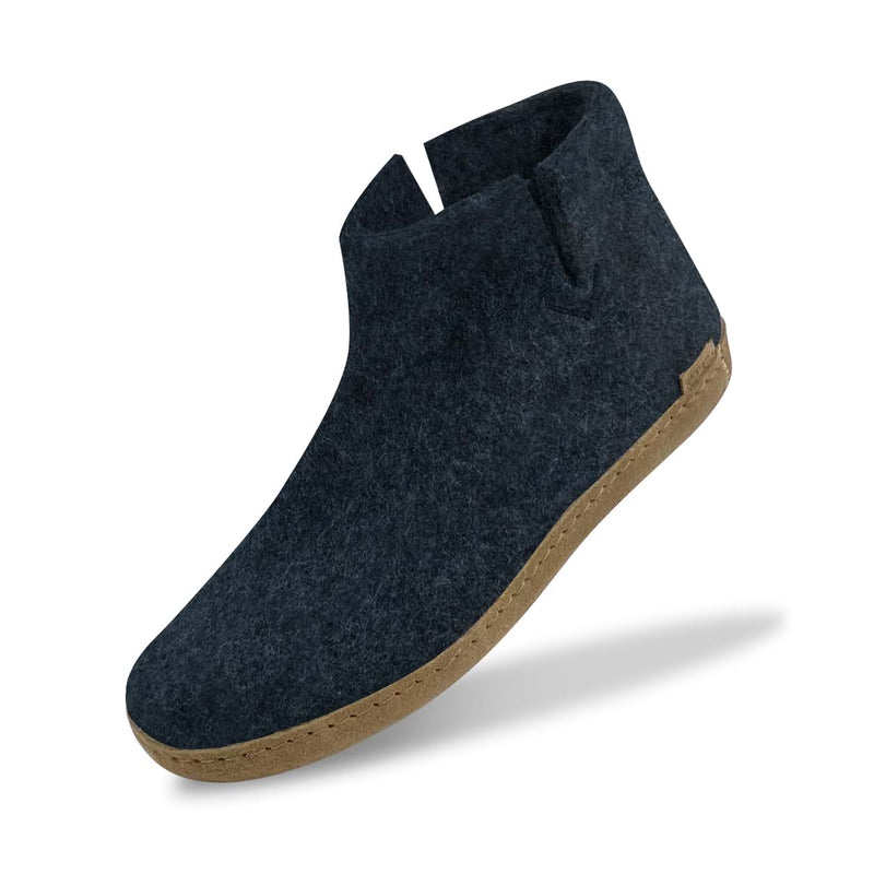 glerups Filzstiefel mit Ledersohle Filzstiefel mit Ledersohle Denim