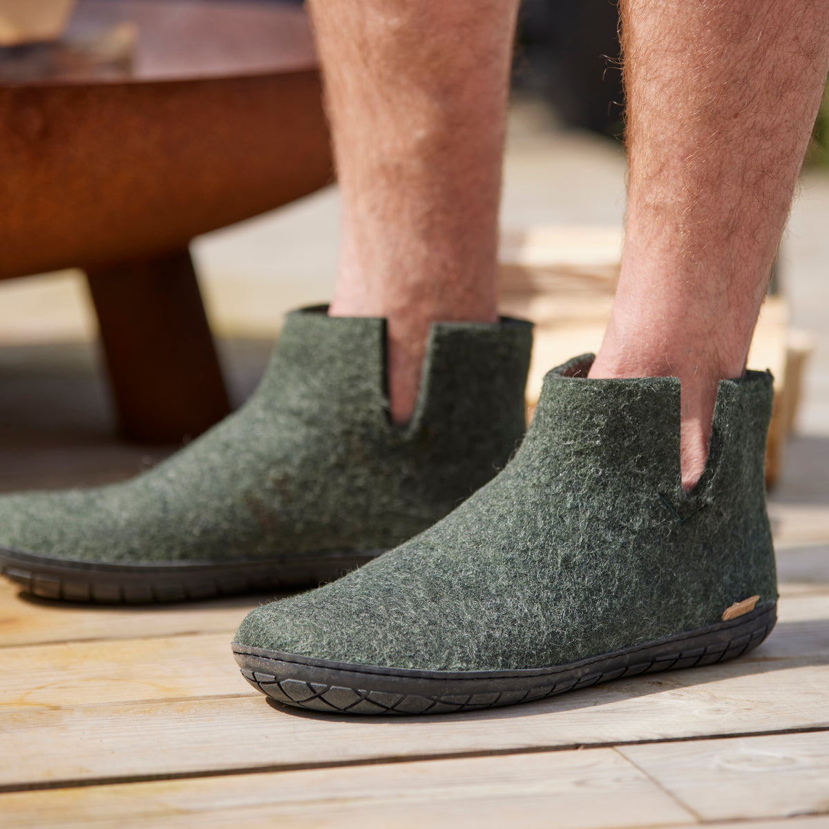 glerups Filzstiefel mit Naturkautschuksohle - schwarz Filzstiefel mit Naturkautschuk Forest