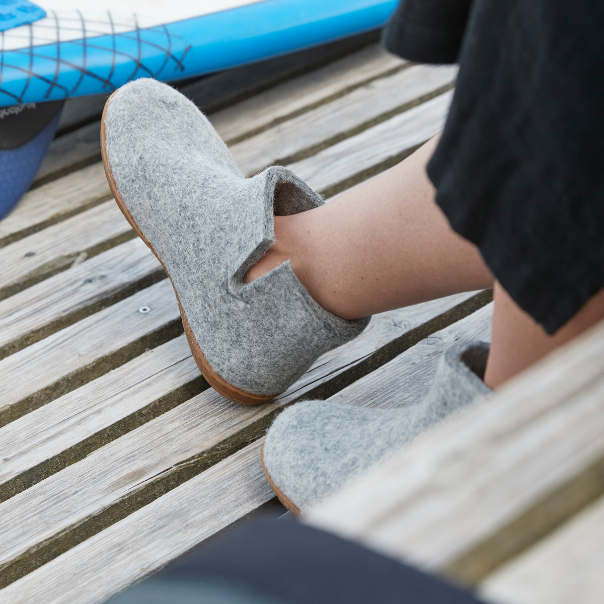 glerups Filzstiefel mit Naturkautschuksohle Filzstiefel mit Naturkautschuk Grau