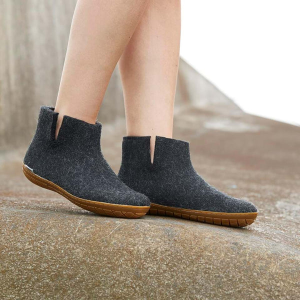 glerups Filzstiefel mit Naturkautschuksohle Filzstiefel mit Naturkautschuk Anthrazit