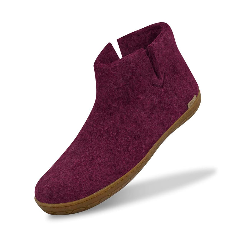 glerups Filzstiefel mit Naturkautschuksohle Filzstiefel mit Naturkautschuk Cranberry