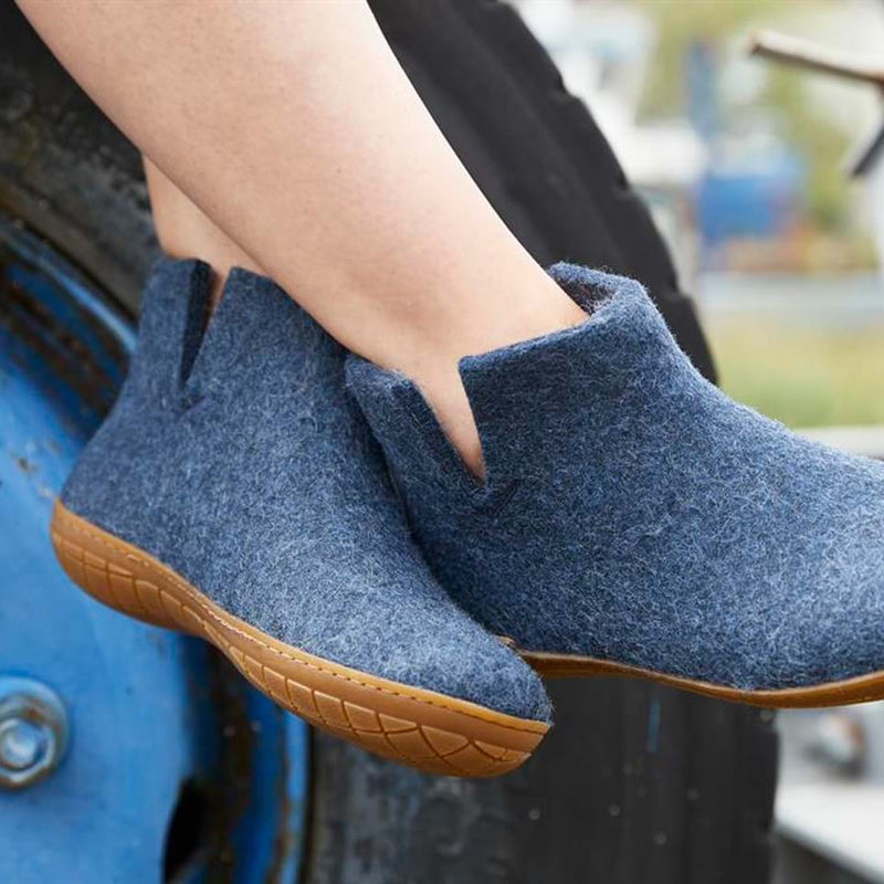 glerups Filzstiefel mit Naturkautschuksohle Filzstiefel mit Naturkautschuk Denim