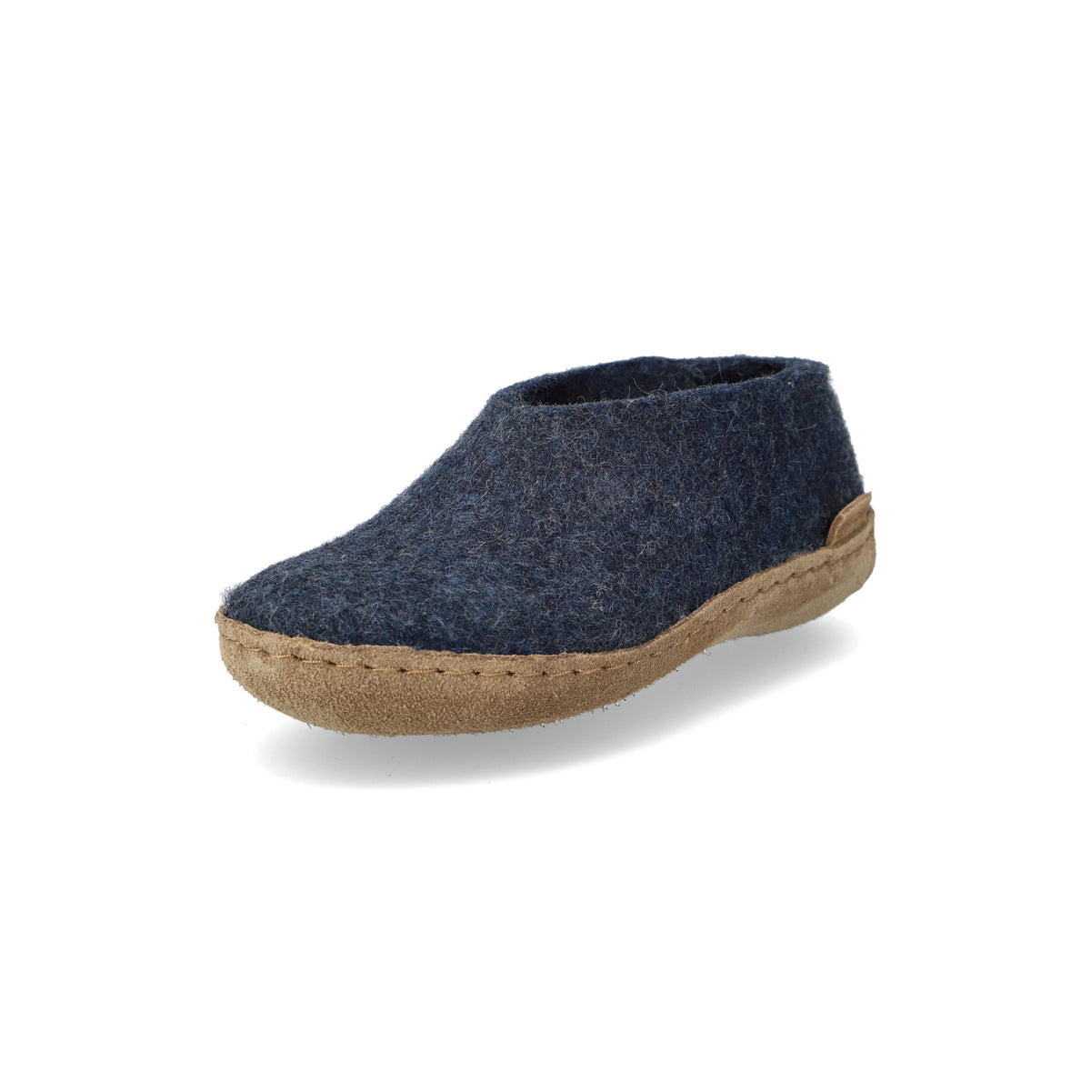 glerups Hausschuhe junior Hausschuhe mit Ledersohle Denim