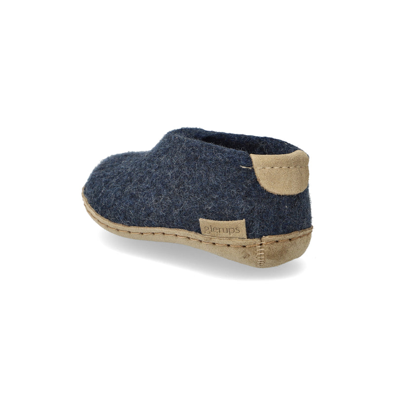 glerups Hausschuhe kinder Hausschuhe mit Ledersohle Denim
