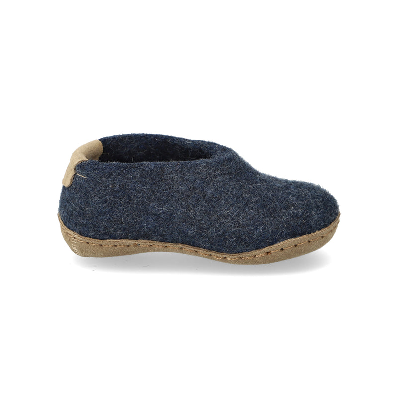 glerups Hausschuhe kinder Hausschuhe mit Ledersohle Denim