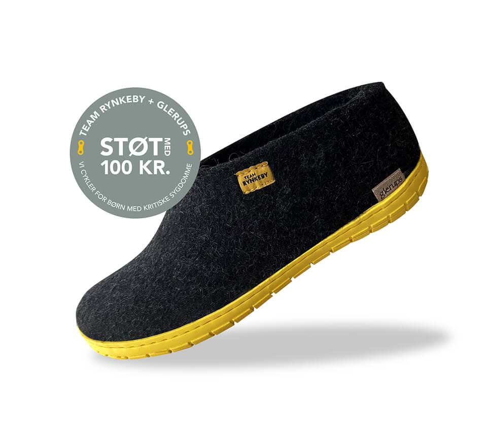 glerups Hausschuhe mit Naturkautschuksohle - Team Rynkeby Hausschuhe mit Naturkautschuk Anthrazit
