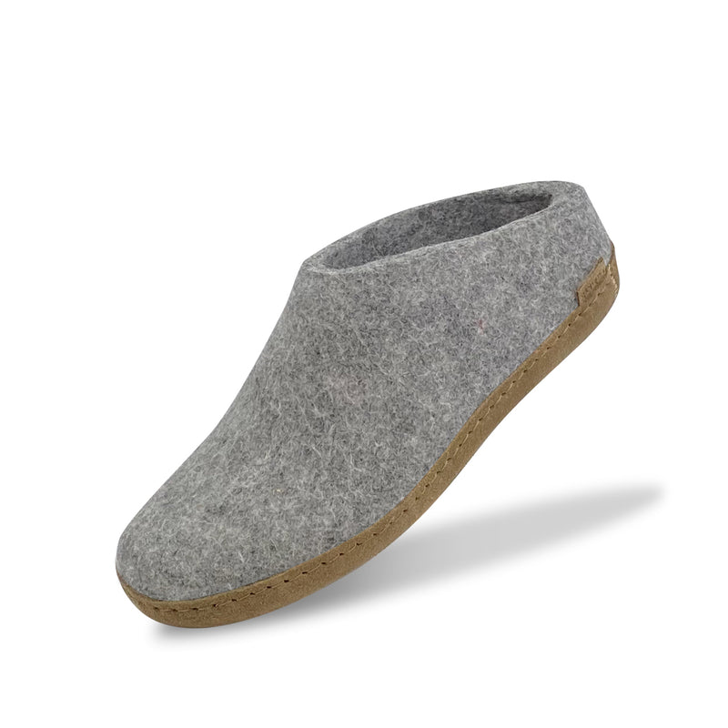 glerups Pantoffel mit Ledersohle Pantoffel mit Ledersohle Grau
