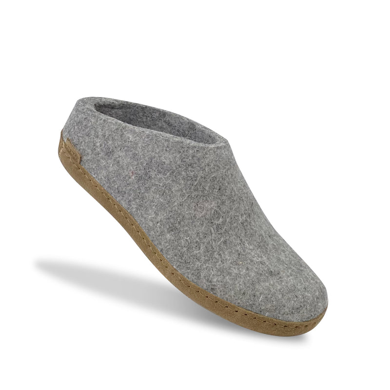 glerups Pantoffel mit Ledersohle Pantoffel mit Ledersohle Grau