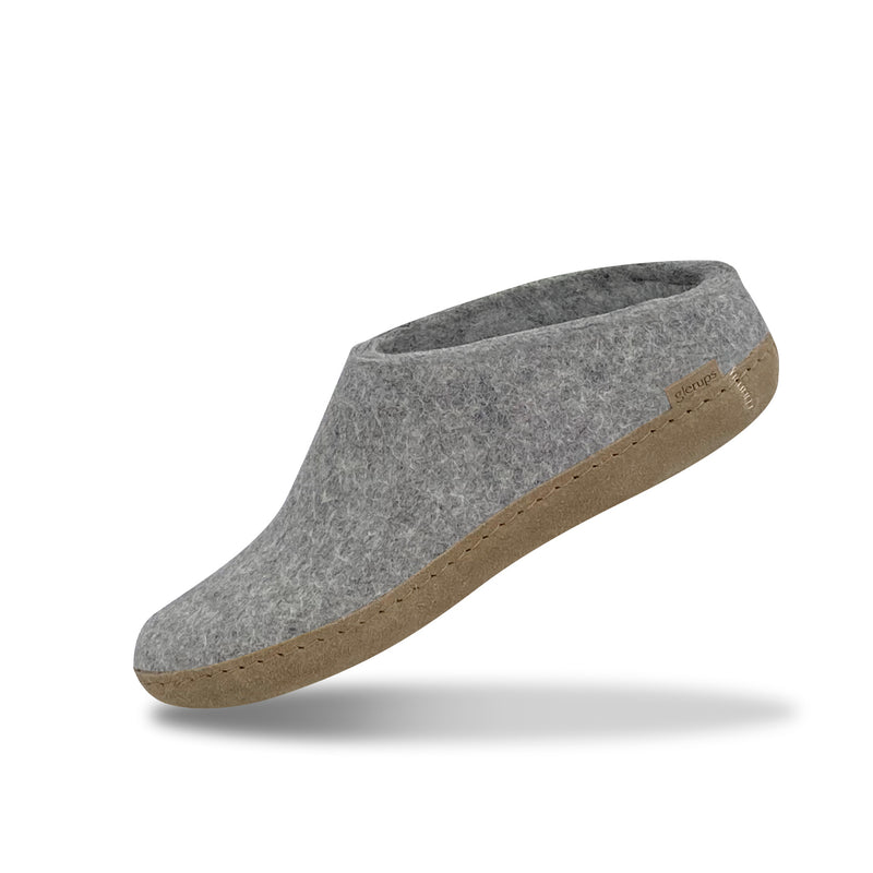 glerups Pantoffel mit Ledersohle Pantoffel mit Ledersohle Grau