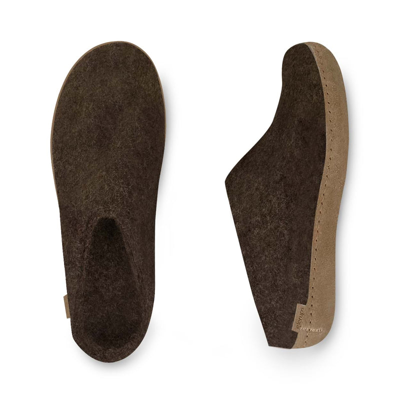 glerups Pantoffel mit Ledersohle Pantoffel mit Ledersohle Braun