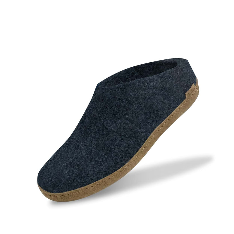 glerups Pantoffel mit Ledersohle Pantoffel mit Ledersohle Denim