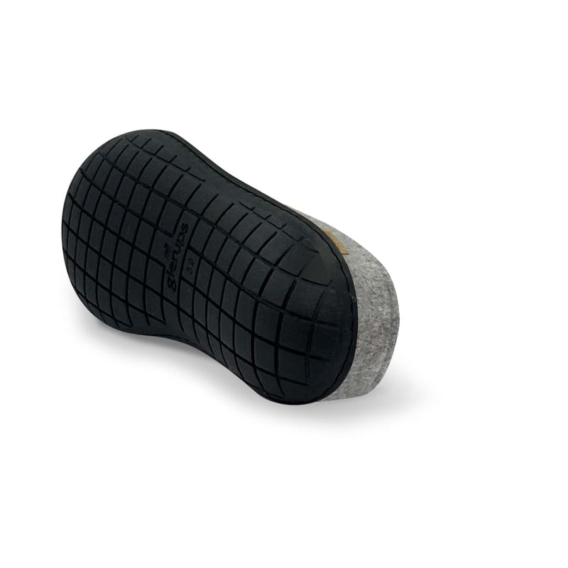 glerups Pantoffel mit Naturkautschuksohle - Schwarz Pantoffel mit Naturkautschuk Grau