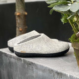 glerups Pantoffel mit Naturkautschuksohle - Schwarz Pantoffel mit Naturkautschuk Grau