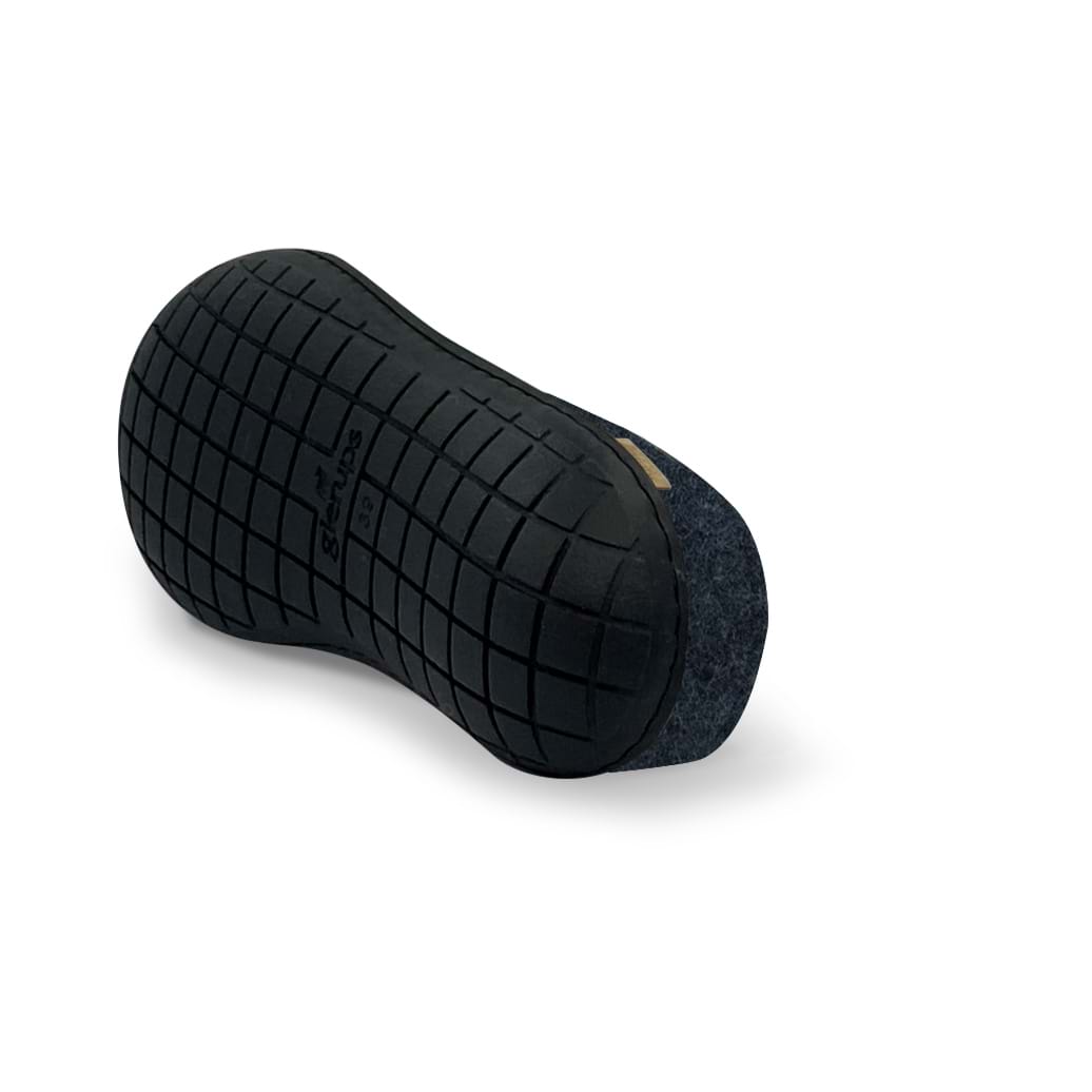 glerups Pantoffel mit Naturkautschuksohle - Schwarz Pantoffel mit Naturkautschuk Denim