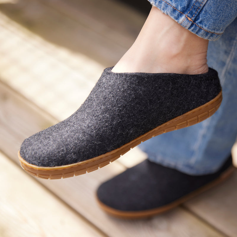 glerups Pantoffel mit Naturkautschuksohle - honey Pantoffel mit Naturkautschuk Anthrazit