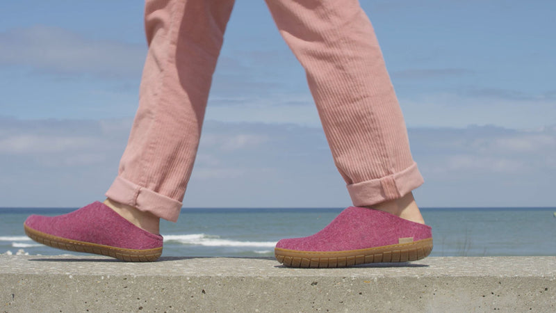 glerups Pantoffel mit Naturkautschuksohle - honey Pantoffel mit Naturkautschuk Cranberry